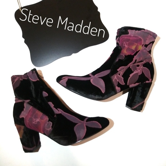 Steve Madden Shoes - New Steve Madden Emison V Foral Velvet Ankle Boots